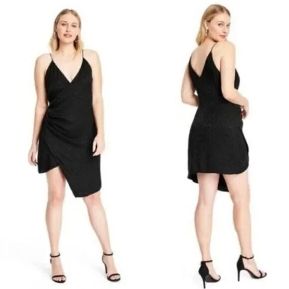 Cushnie x Target NWT Black Asymmetrical Black Leopard Mini Dress - Picture 1 of 7